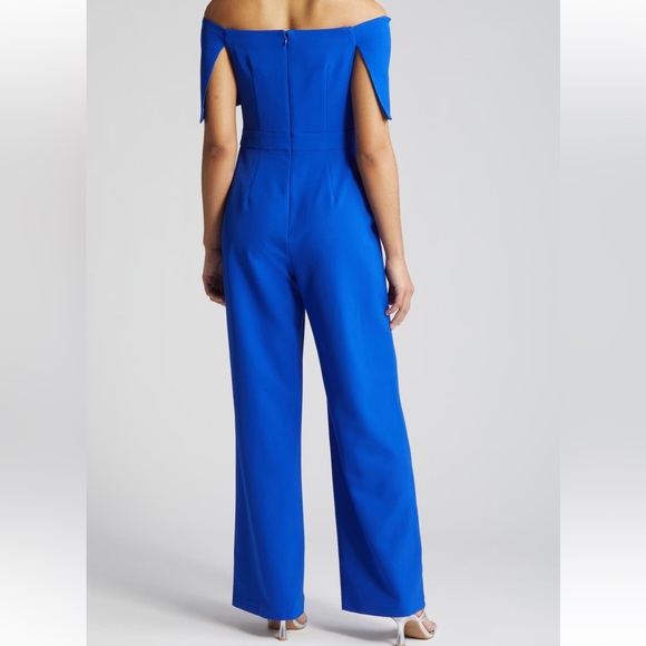 Vince Camuto  Camuto Off the Shoulder Jumpsuit Cobalt - Picture 3 of 7